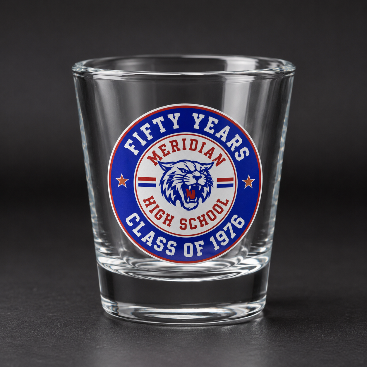Custom Shot Glasses w/ Vinyl Sticker