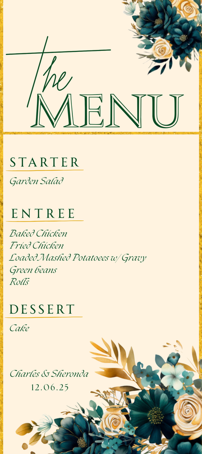 Custom Menu Cards